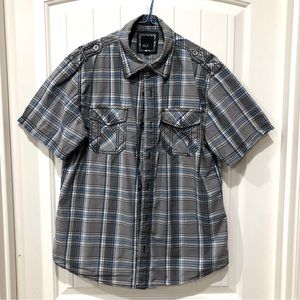 BKE Mens Short Sleeve Button Down Shirt Size L
